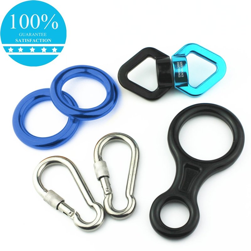 PROND Aluminum Rappel Ring, Climb Perfect Tension Aluminum Alloy O-Ring, 23KN Rappel Rings for Rock Climbing Arborist and Hammock (Blue - 5 Pcs/Pack)