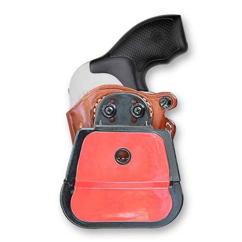 Premium Leather OWB Paddle Holster Open Top Fits, Smiht & Weeson 442/642 Revolver 38 Special 1.875" Barrel, Right Hand Draw, Brown Color #1128#