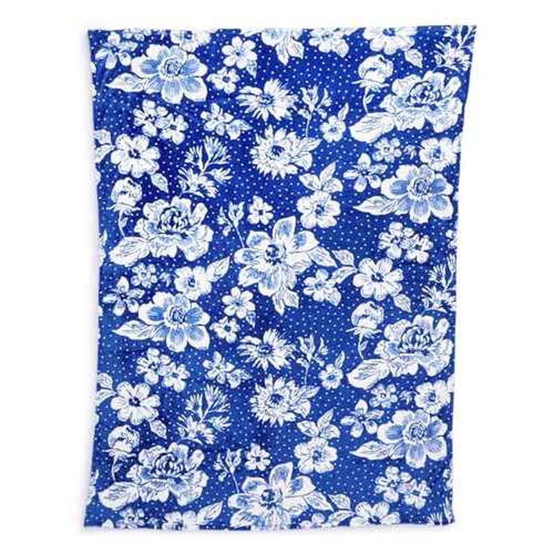 Vera Bradley Collegiate Fleece Plush XL Throw Blanket (Multiple Teams Available), Royal/White Rain Garden