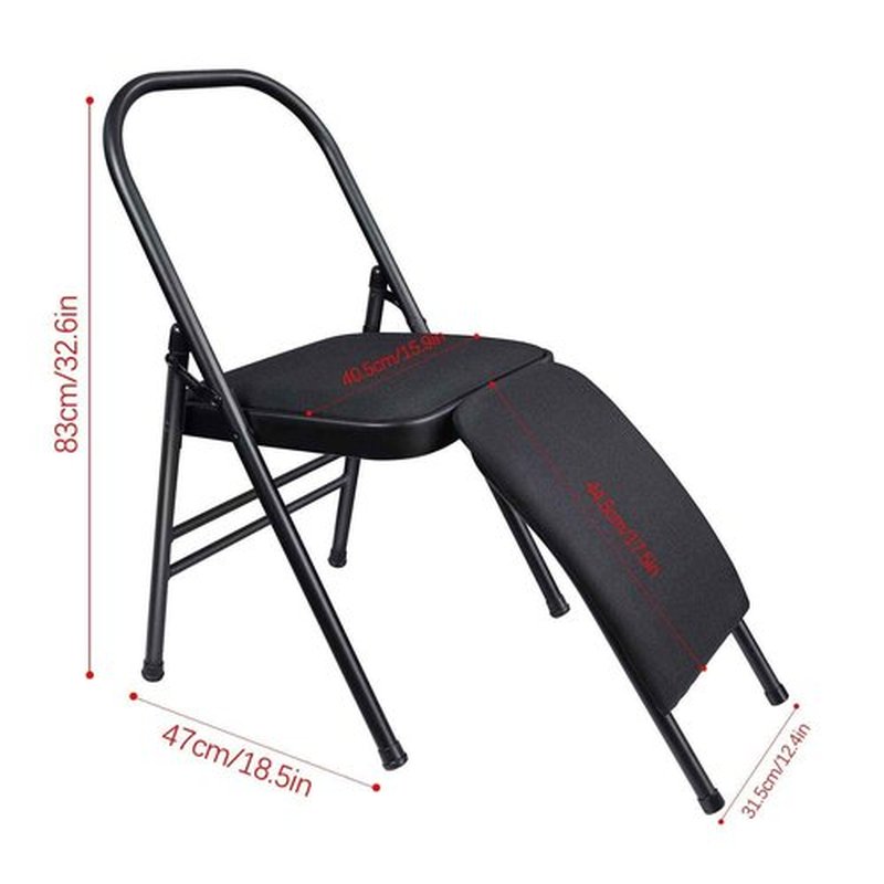 VEOCORE Yoga Chair, Yoga Auxiliary Chair with Lumbar Back Support, Relieve Back Pain Chair Foldable Yoga Chair for Balance Training, Abs & Core, Balance Handstand, Flexibility
