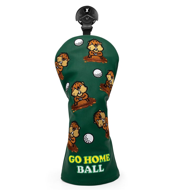 Barudan Golf Groundhog Golf Rotatable # 3 5 7 Wood Head Cover - PU Leather 3 Wood Head Cover Funny Golf Headcover for Men Fits for All Brand Fairway Woods