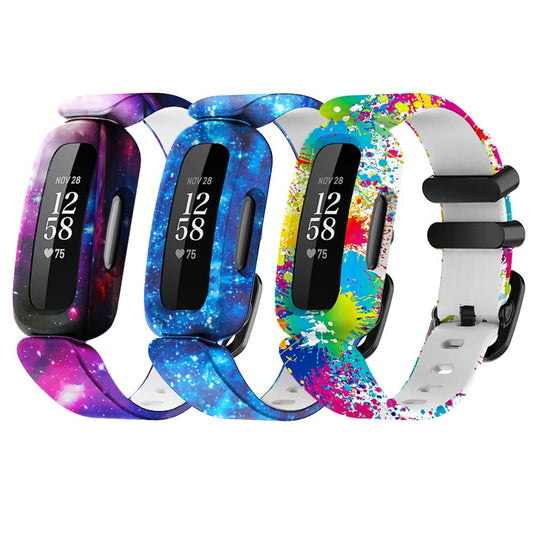 3 Pack Floral Ace 3 Bands Compatible with Fitbit Ace 3 Straps for Kids Girls Boys- Colorful Skin-Friendly Waterproof Ace 3 Bands for Girls Watch Band Wrist Strap Bracelet Accessories For Kid Children