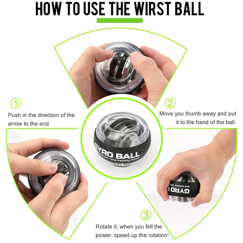 Hand Grip Strengthener Workout Kit (10Pcs) Forearm strengthener Hand Gripper Strength Trainer, Finger Exerciser Stretcher Training, Gyro Ball Wrist Strengthener, Stress Relief Ball for Men and Women