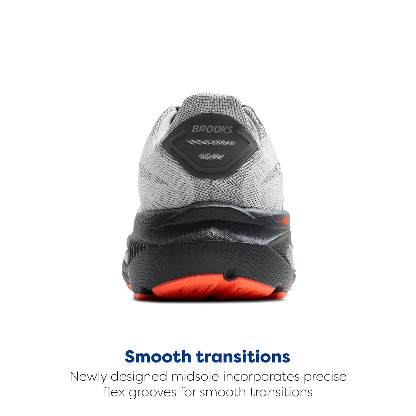 Brooks Men’s Ghost 17 Neutral Running Shoe - Oyster Mushroom/Orange/Ebony - 9.5 Narrow