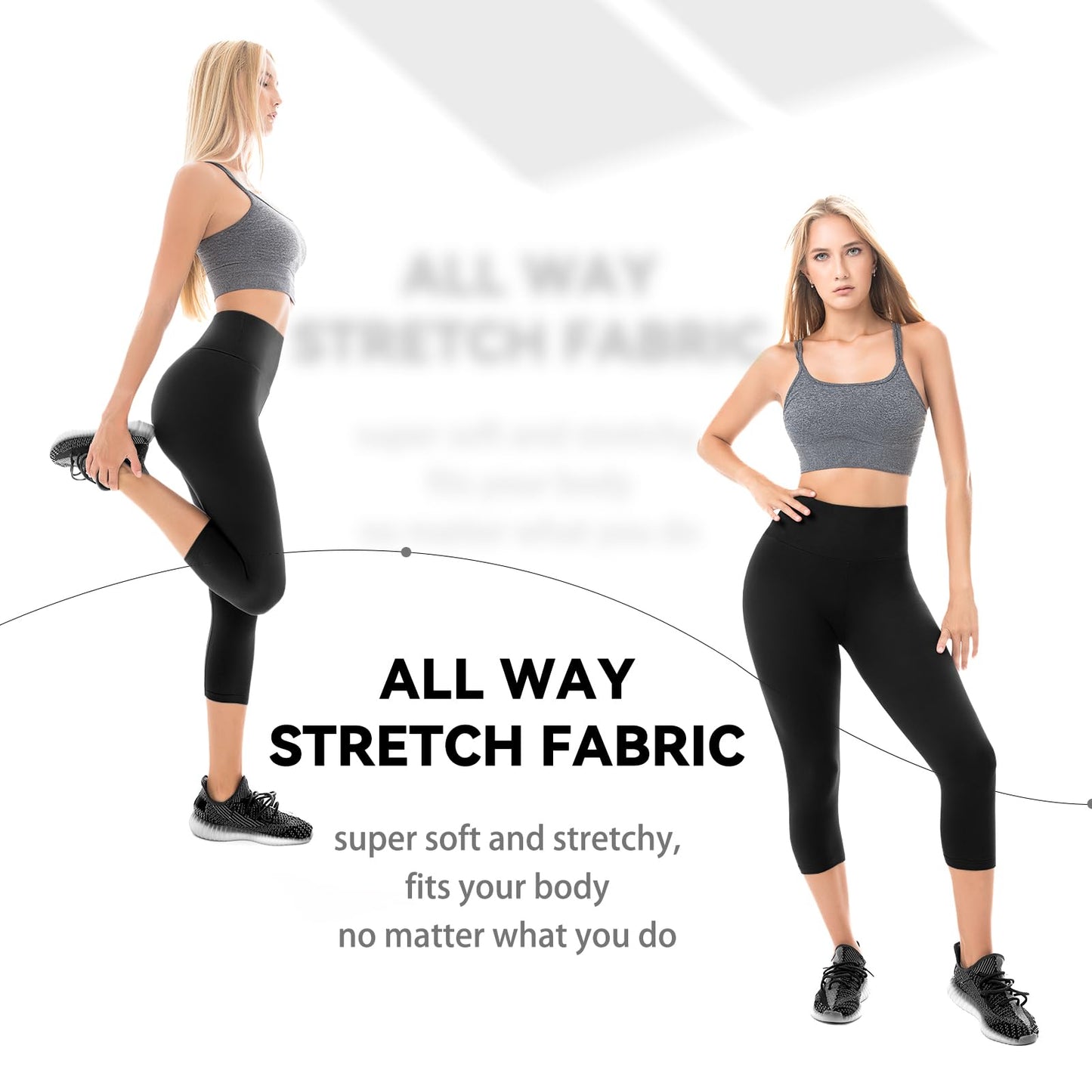 Walifrey Capri Leggings for Women, Buttery Soft High Waisted Leggings for Gym Yoga Workout (Grey SM)