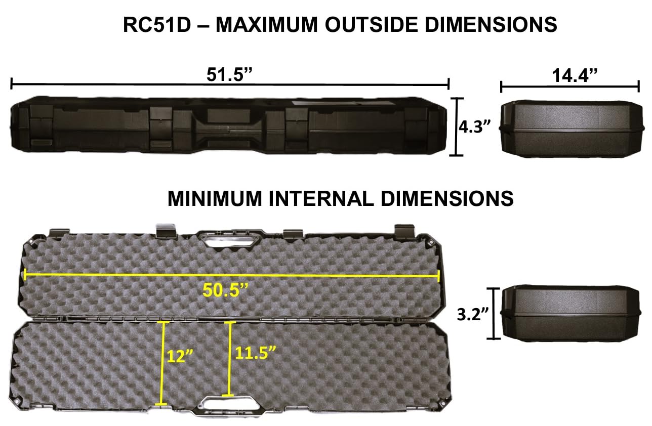 MTM RC51D Double Scoped Rifle Case 51", USA Made, Black