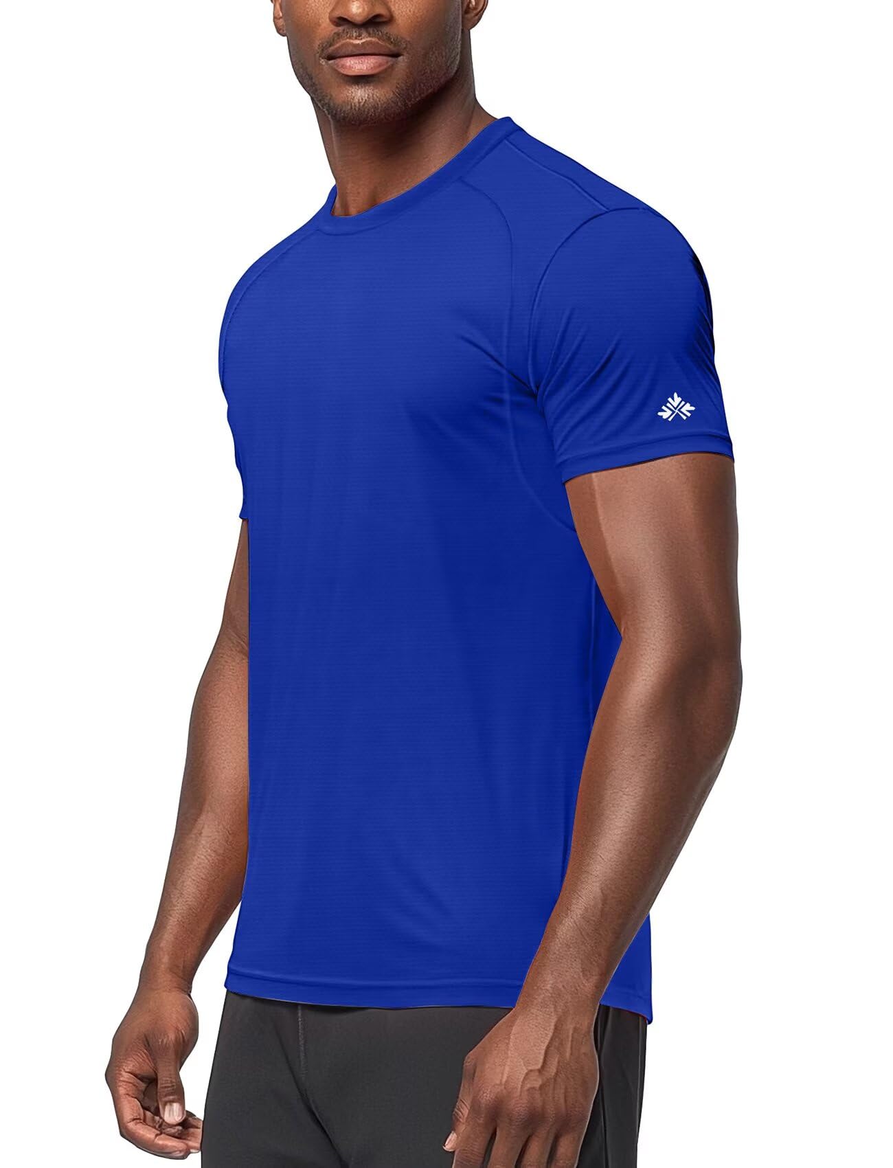 Zengjo Mens Athletic Shirts Short Sleeve Quick Dry Moisture Wicking Gym Workout Tee(Royal Blue,X-Large)