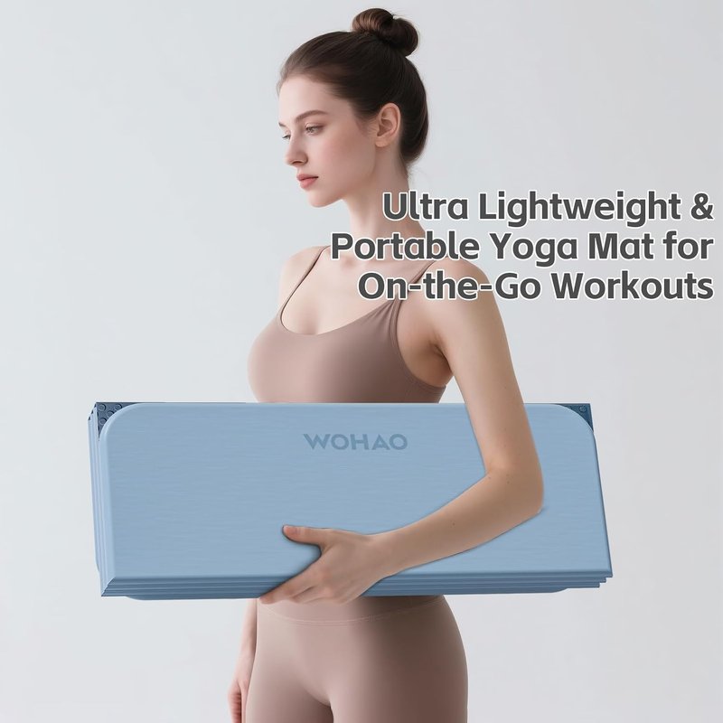 7-Fold Yoga Mat - Compact Non-Slip TPE Folding Exercise Mat | 70"x24", 1/2 Inch Thick, Lightweight for Travel & Home Gym