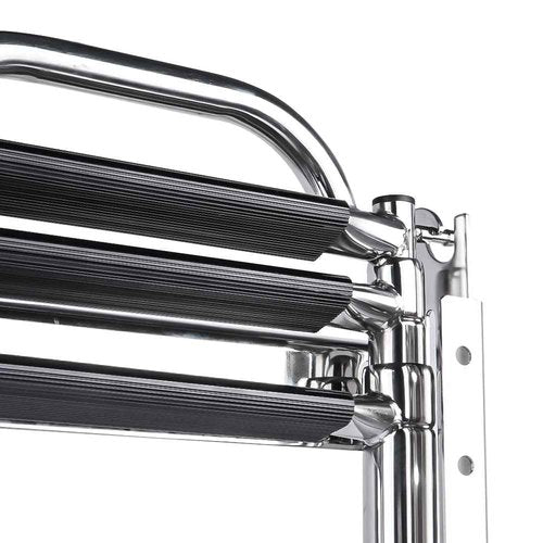 Marinebaby 3-4 Step Ladder Under Platform Slide Mount Boat Boarding Ladder, Telescoping Ladder with a Carry Handle and Mounting Screws, Press-Type Spring Latch (3 Steps)