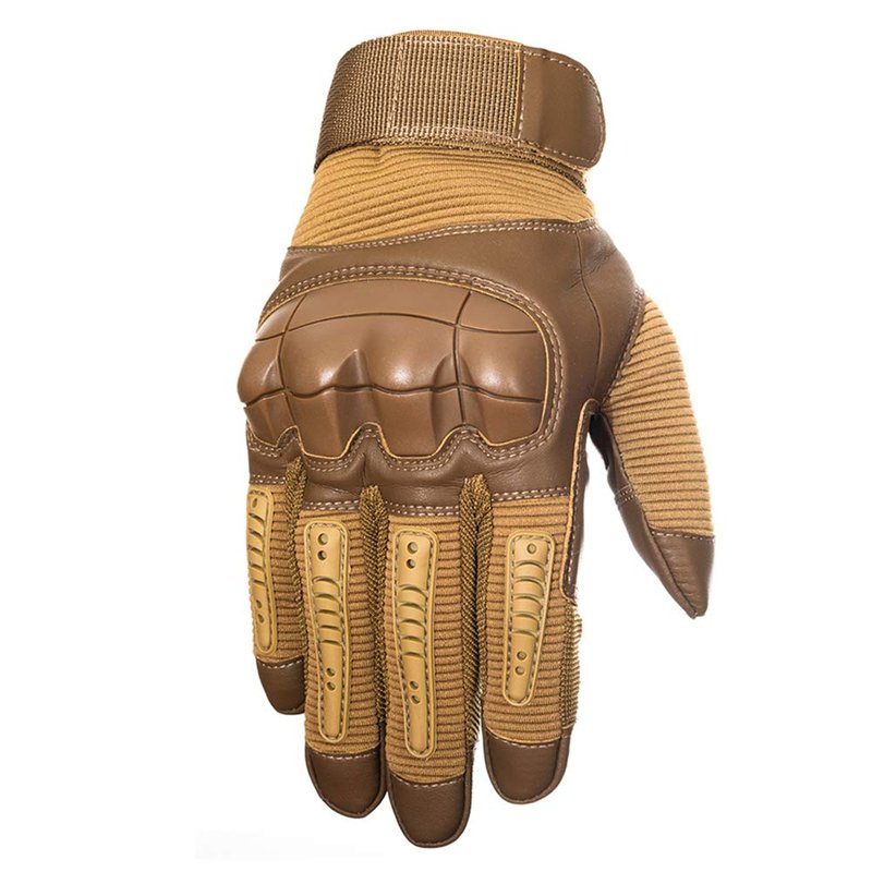 YUNLONG Tactical Gloves Touch Screen Motorcycle Full Finger Cycling Motorbike ATV Hunting Hiking Riding Climbing Operating Work Sports Gloves (Brown, Medium)