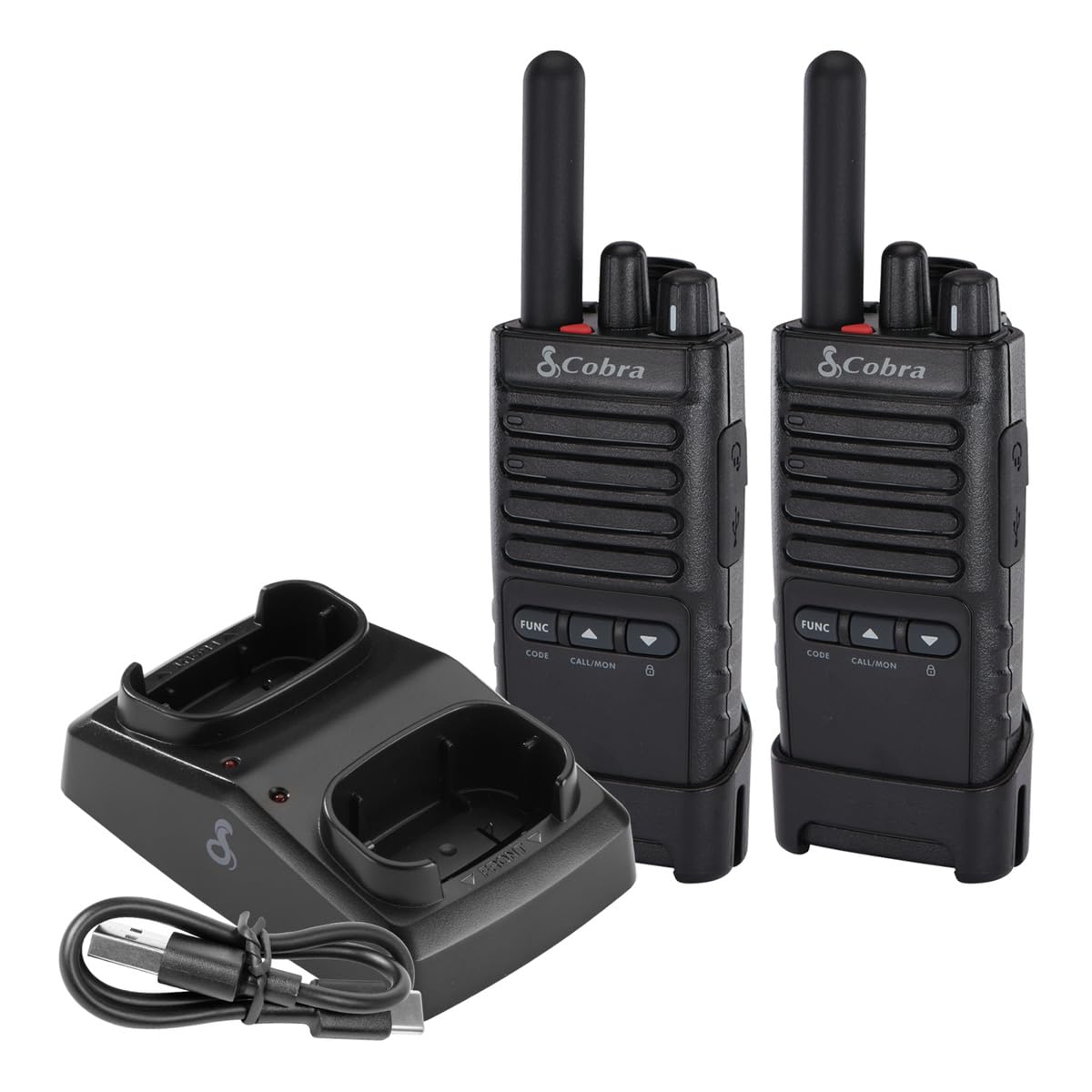 Cobra PX650 - Professional/Business Walkie Talkies - Rechargeable, 300,000 sq. ft/25 Floor Range, Dust Protected and Splashproof (IP54 rating), Two-Way Radio Set (2-Pack)