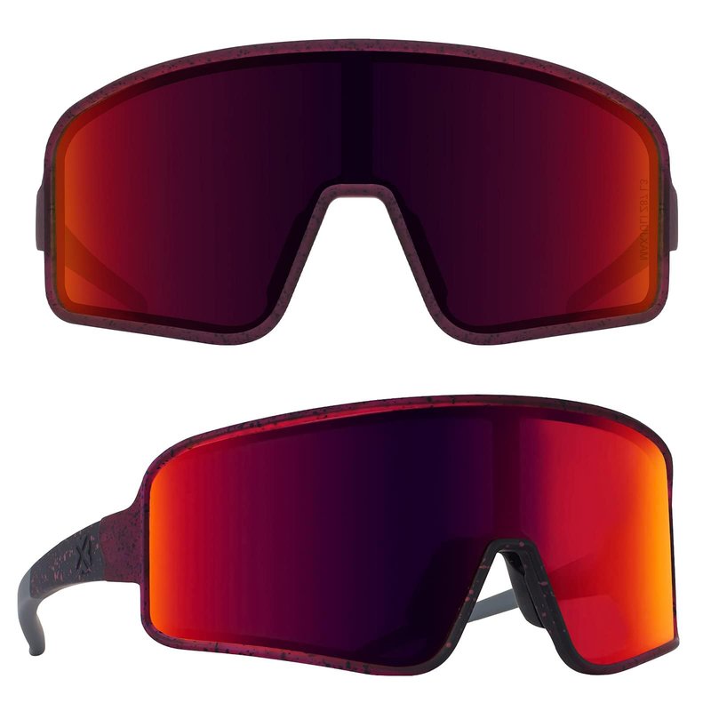 MAXJULI Z87 Sunglasses for Big Heads Men Women, Windproof Outdoor Sports Cycling Running UV400 Protection Sun Glasses Z8121XXL (Red Lens)