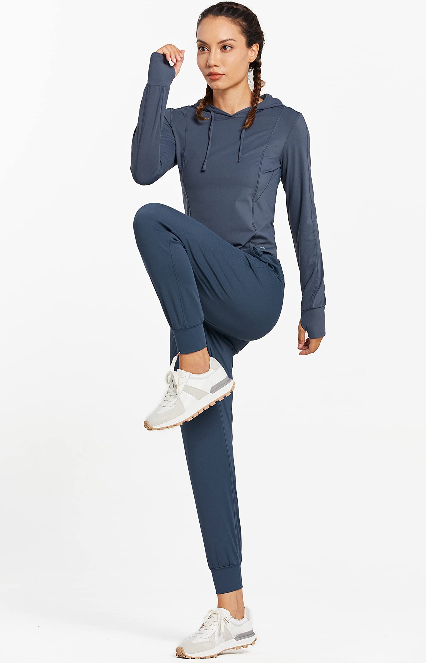 Libin Women's Joggers Pants Athletic Sweatpants with Pockets Running Tapered Casual Pants for Workout,Lounge, Navy Blue L