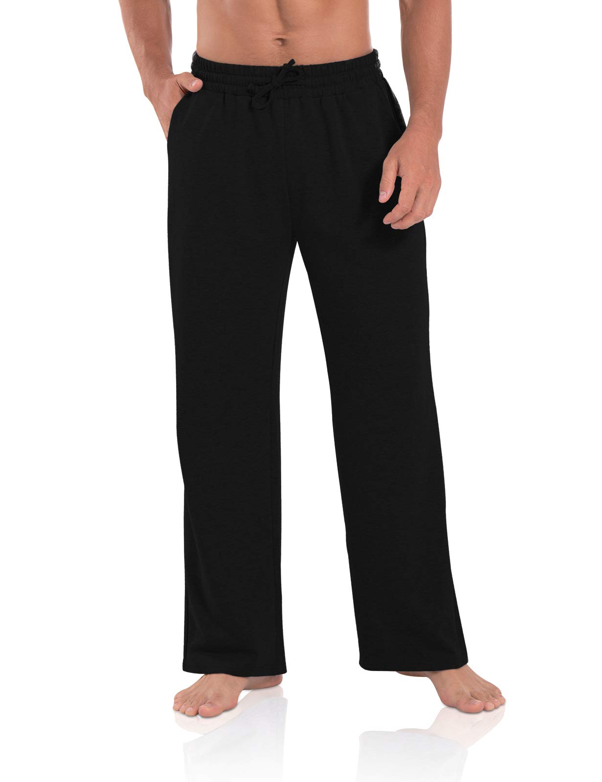 Agnes Urban Men's Joggers Sweatpants Open Bottom Straight Leg Casual Loose Fit Running Athletic Jersey Pants with Pockets