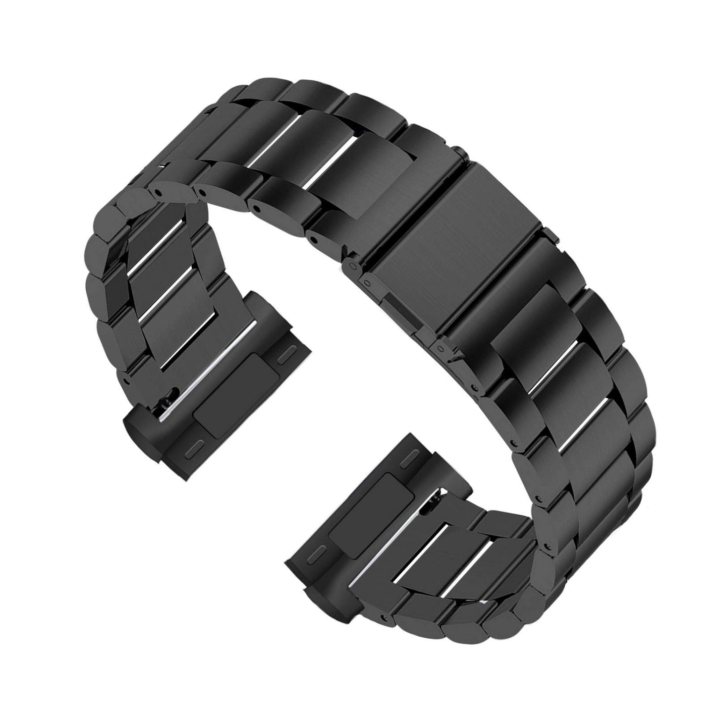Limque Stainless Steel Band Compatible with Fitbit Versa 4 / Fitbit Sense 2 / Fitbit Versa 3 / Fitbit Sense, Adjustable Metal Watch Bands Bracelets，Wristband Replacement for Women Men (Black)