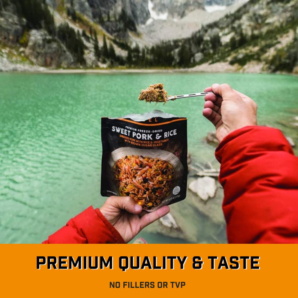 Peak Refuel Sweet Pork & Rice | Premium Freeze Dried Camping Food | Backpacking & Hiking MRE Meals | Just Add Water | 100% Real Meat | 40g of Protein | 2 Serving Pouch