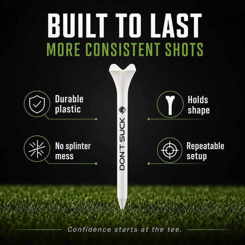Aiming Fluid Golf Dont Suck Golf Tees - with Durable 4-Prong Tees PureFlight Tech for Straighter & Longer Drives, Less Friction, Consistent Height, Ideal for 460cc Golfing Drivers, 2 3/4", Pack of 50