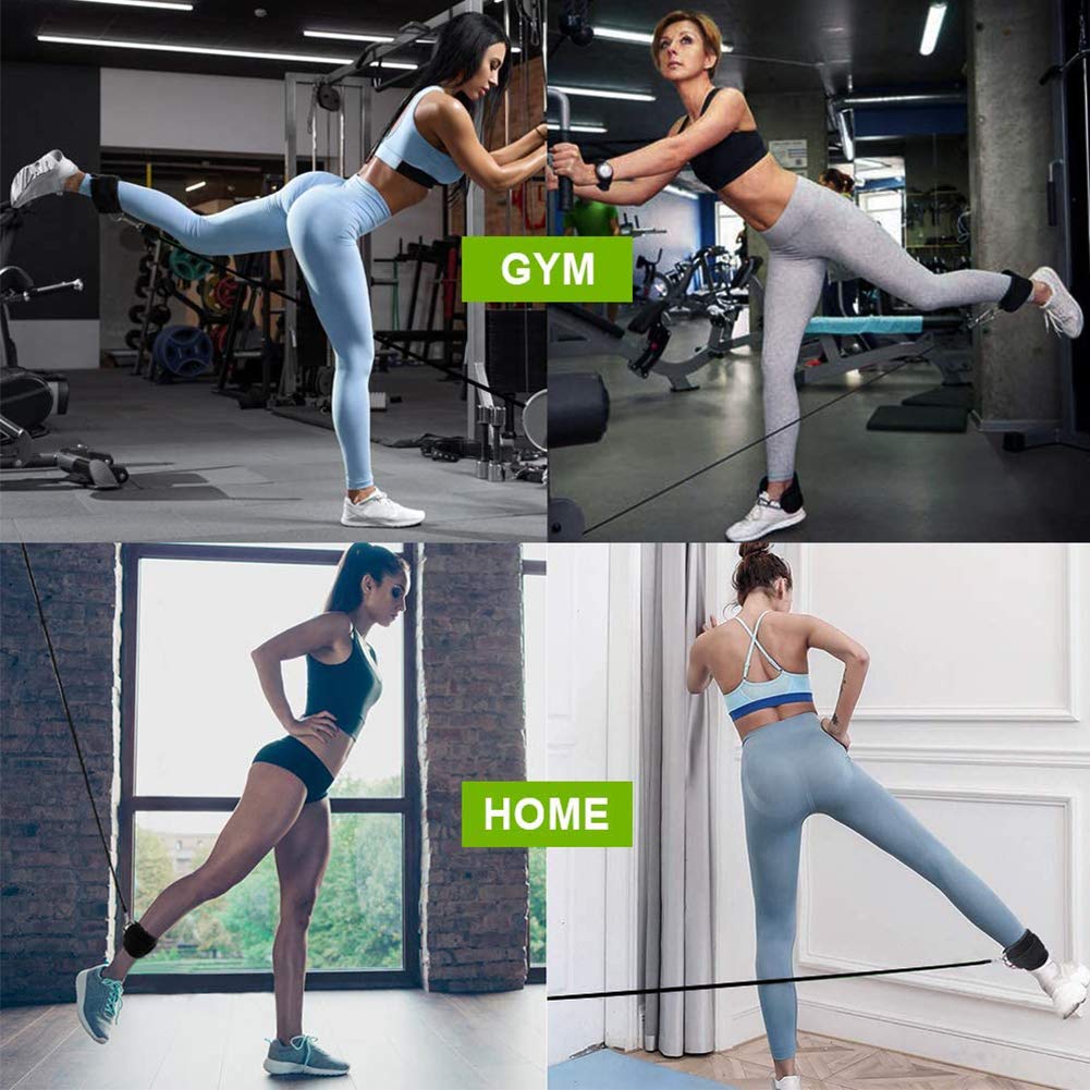WSLENB 8 Pcs Resistance Bands Set Workout Bands for Leg and Butt, Fabric Non Slip Training Exercise Band with 2 Legs Ankle Straps Door Anchor for Men Women Home Fitness Gym Yoga Squat Glute