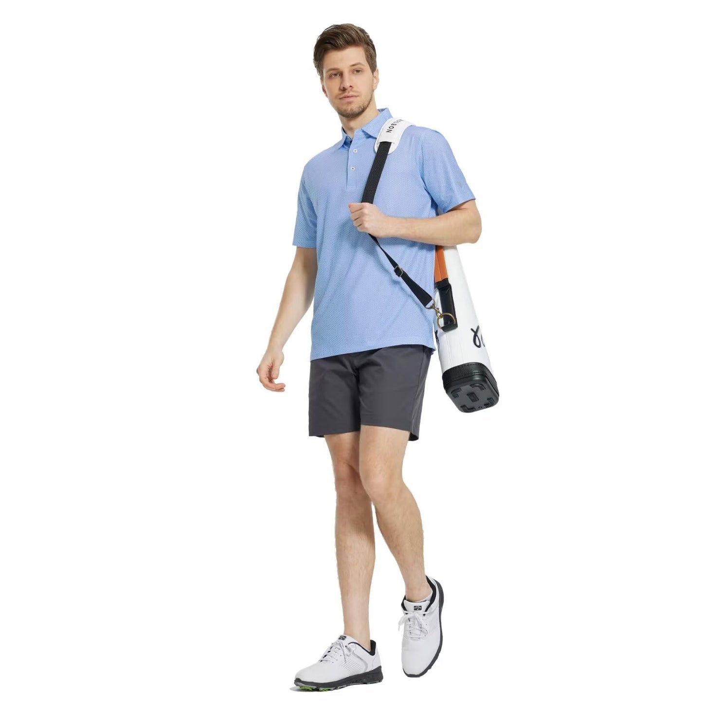 M MAELREG Mens Golf Shirt Short Sleeve Dry Fit Print Moisture Wicking Performance Patterns Collared Polo Shirt