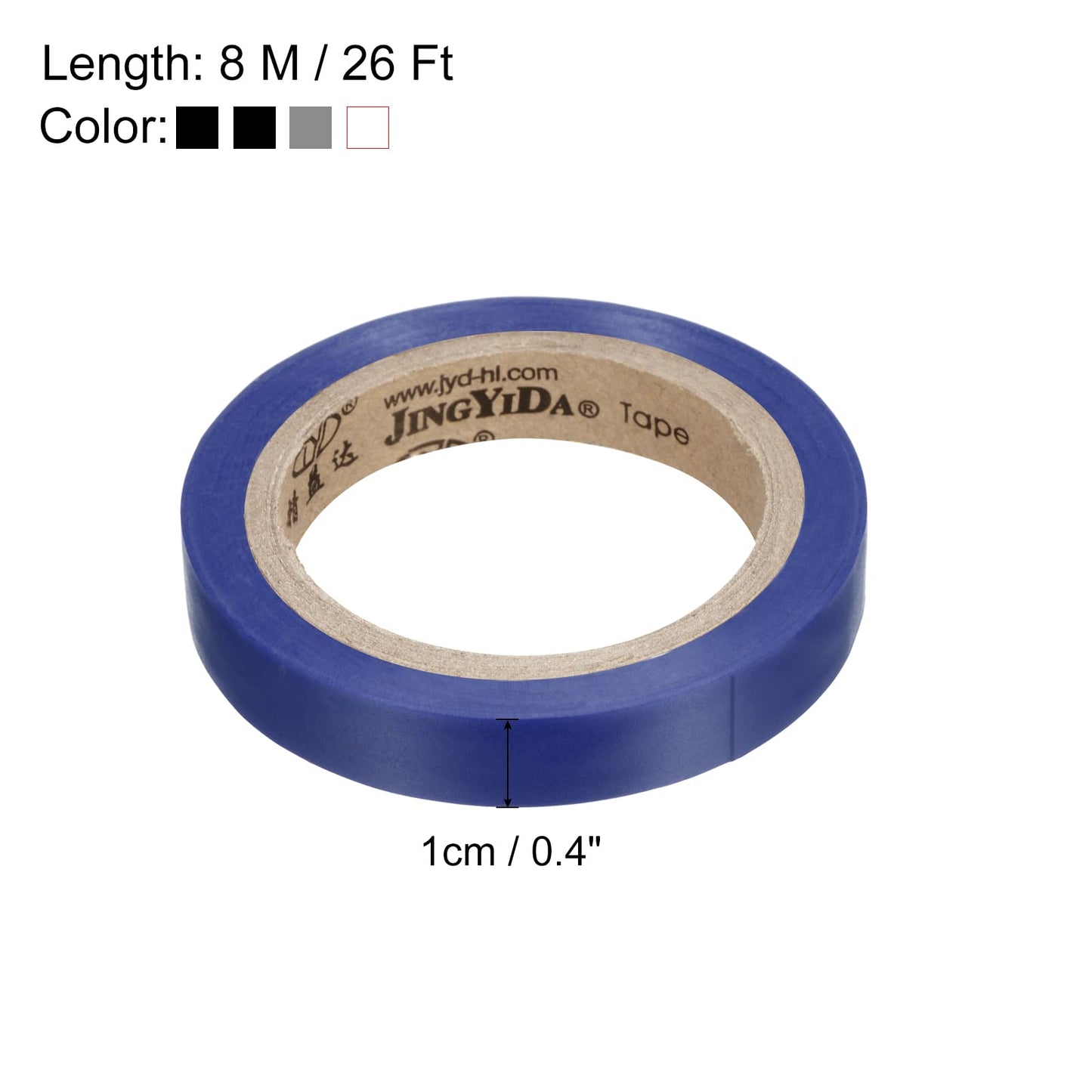 PATIKIL 26Ft Grip Finishing Tape, 8 Pack PVC Racquet Finishing Tapes Racket Accessories Sticky Seal for Tennis Badminton, Grey/Black/White/Blue