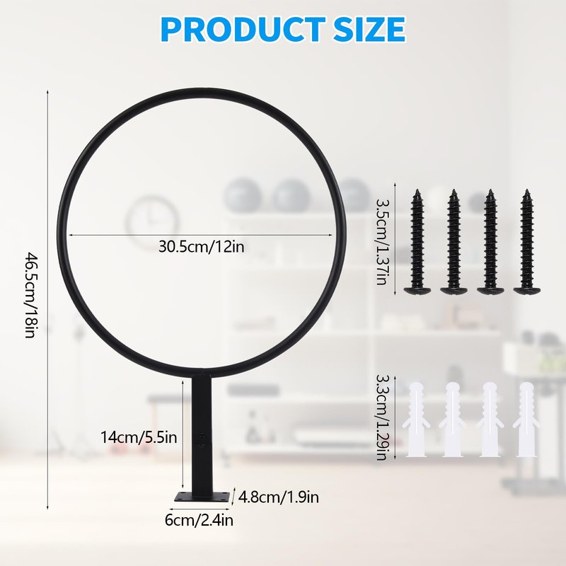 XIAOPEIZHI Black Yoga Ball Holder, Exercise Ball Storage Ball Holder Wall Mount Stability Ball Holder for Home and Yoga Studios or Commercial Gyms,Acts as a Yoga Ball Holder. Set of 2.