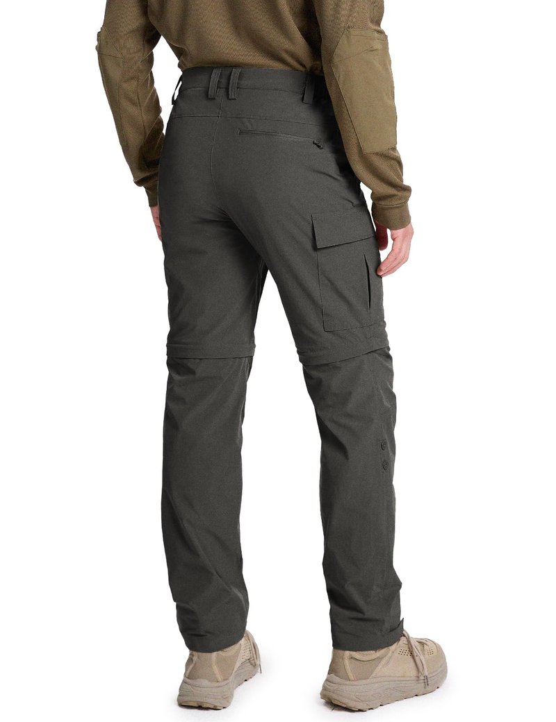 Moosehill Men's-Hiking-Pants Convertible Quick-Dry Water-Resistant Lightweight Zip-Off Outdoor for Hunting, Fishing, Safari with 5 Deep Pockets (Dark Grey, 34W*32L)