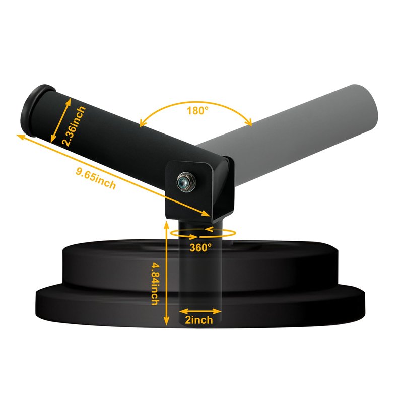 XARIWOD T Bar Row Landmine Attachment - Fit for 2" Barbell, 360° Swivel for Back & Full-Body, Includes Three Resistance Bands