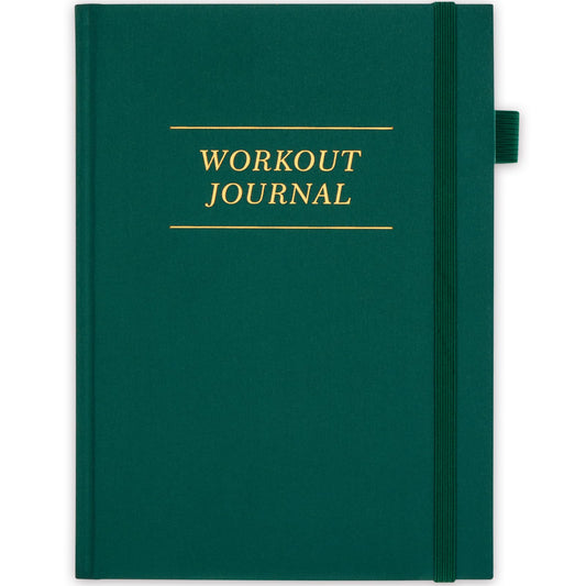 5 MINUTES A DAY Fitness/Workout Journal for Women & Men, Workout Log Book to Track Exercise Progress, 6 Months Running Journal Workout Equipment Home Gym Gift-Dark Green