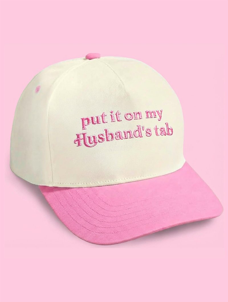 Valentine's Day Gifts for Wife Funny Hat for Women, Put It On My Husband's Tab Embroidered Baseball Cap, Cute Wife Gift in Blush Color,