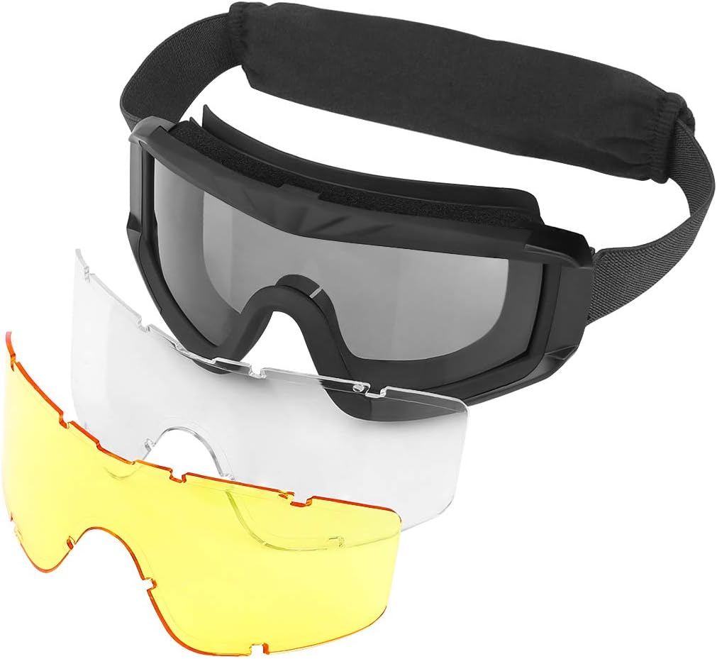 Airsoft Goggles - Tactical Safety Goggles with Anti-Fog Lens for Hunting & Cycling