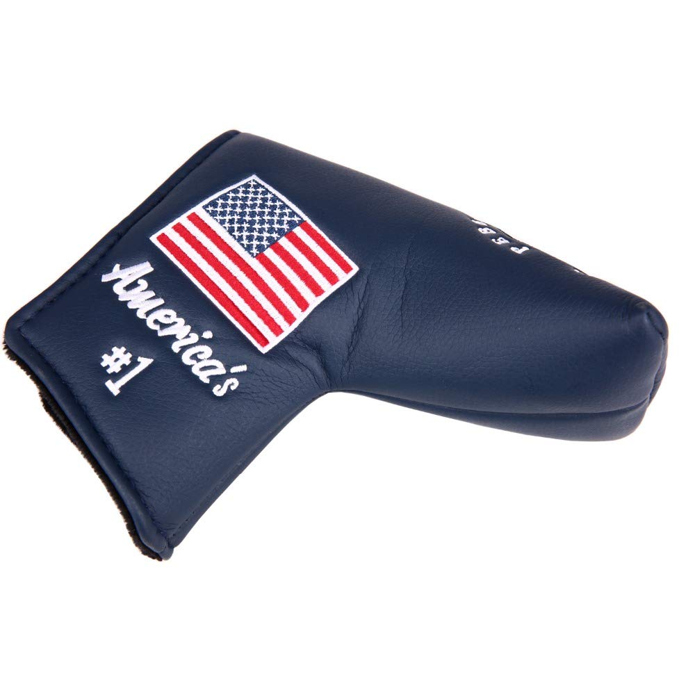 Seacloud Blue Pebble Beach Golf Head Cover Putter Blade Cover USA Flag for Scotty Cameron