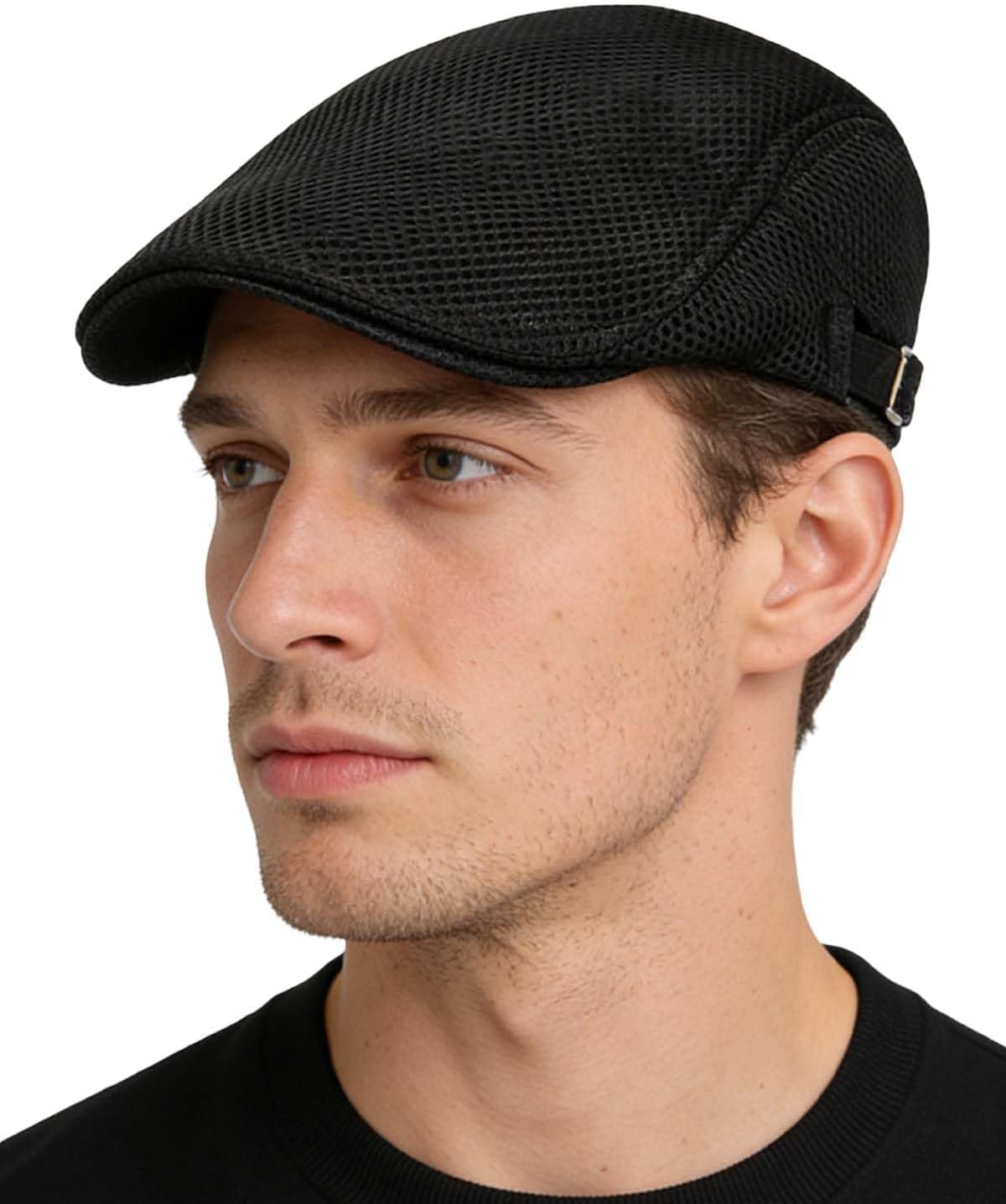 Men's Flat Caps - Adjustable Breathable Mesh Newsboy Beret | 2-Pack Irish Cabbie Hats