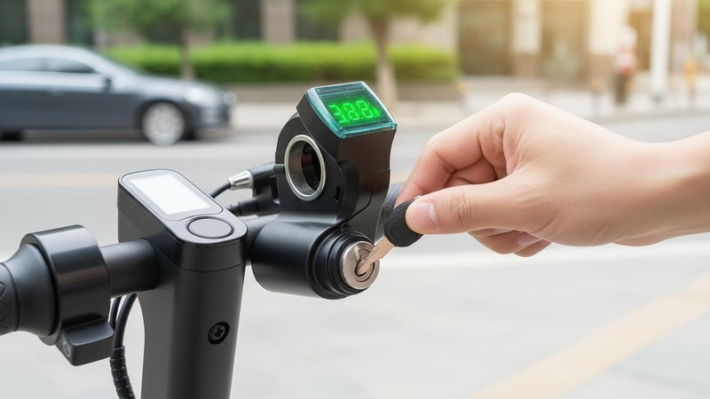 Electric Scooter Handlebar Switch Lock 10 Inch ABS 3 Pin Digital Battery Power Display Switch Lock with Keys for Replacement