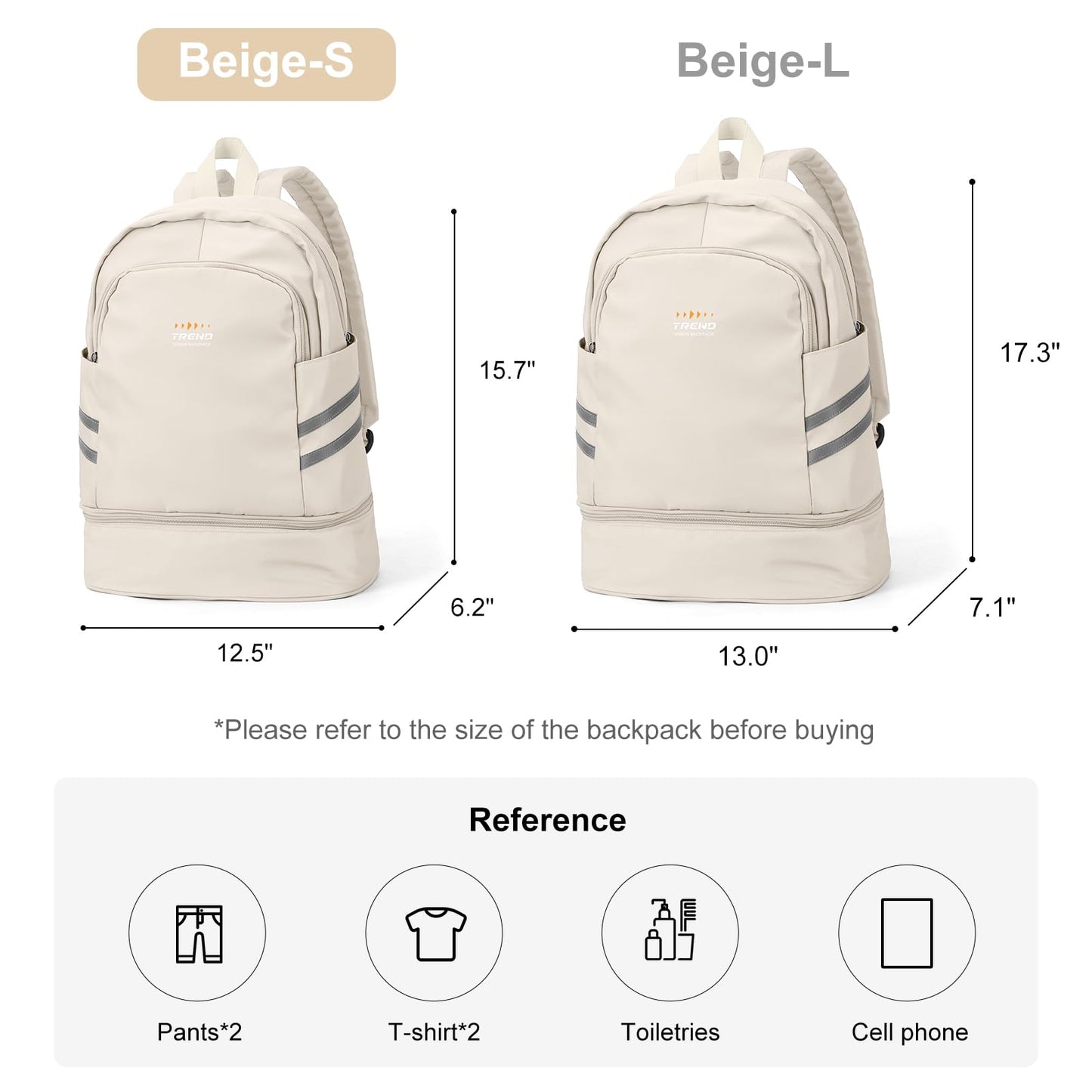 coofay Small Gym Backpack For Women Men Dance Sports Backpack With Shoe Compartment Waterproof Travel Backpack Small Gym Bag Beige