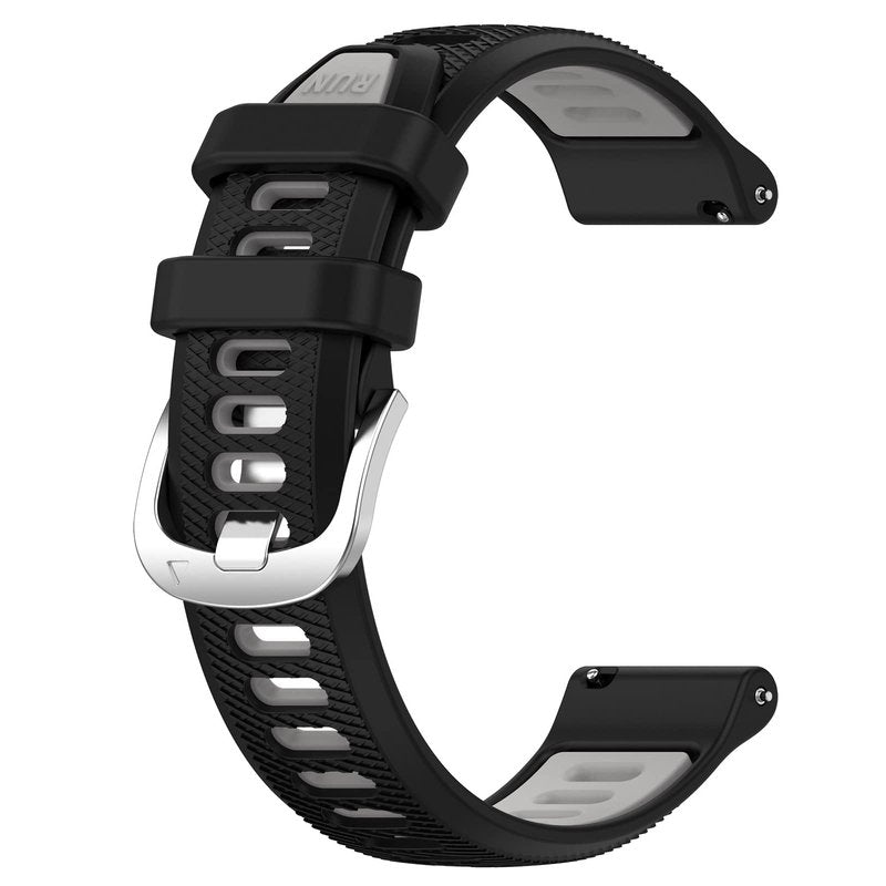 AWADUO Compatible with Garmin Forerunner 265S/255S/255S Music Replacement Band, 18mm Replacement Silicone Wrist Strap Bracelet Band, Watch Accessories(Black+Gery)
