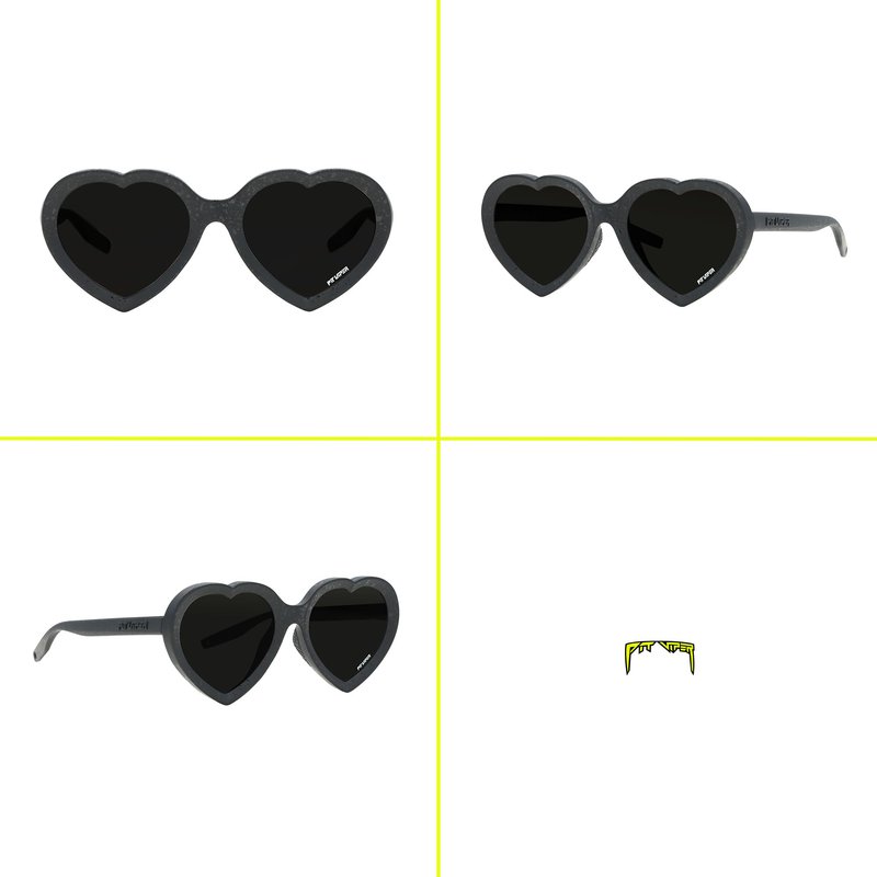 Pit Viper The Admirer Heart Shaped Sunglasses (Black with HDPV Polarized Smoke Lens)