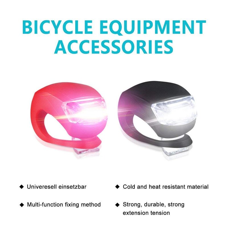 Bestlsy Set of 6 Bike Lights Front and Back, LED Clip-On Silicon Bicycle Lights with Waterproof Silicone Housing, Multi-Purpose Water Resistant Headlight