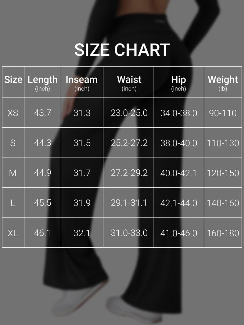 YEOREO SoftHue Straight Leg Leggings Women Fold Over Wide Leg Pants 31.5" Eddiy Casual Gym Workout Sweatpants Black L
