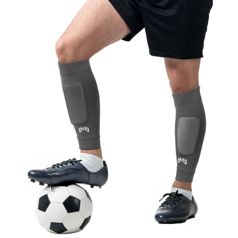 MediCaptain Pre Cut Soccer Sock Sleeves, Companion for Soccer Grip Socks, Securely Holds Shin Guards, Compression Leg Warmer (Gray, One Size)