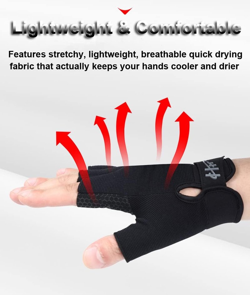 Fingerless Sports Gloves - Multipurpose Water & Fishing Gear for Men & Women | Ideal for Sailing, Rowing, Kayaking