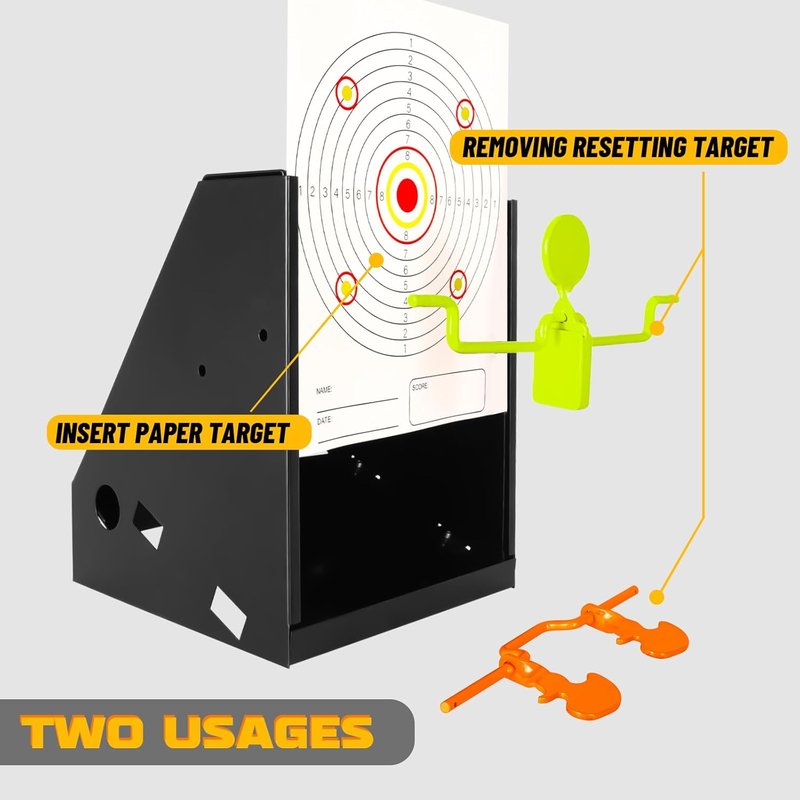 Highwild BB Trap Pellet Collector - Airgun Target System with 10 Paper Targets & 3 Spinner Targets | 7" X 9" Size