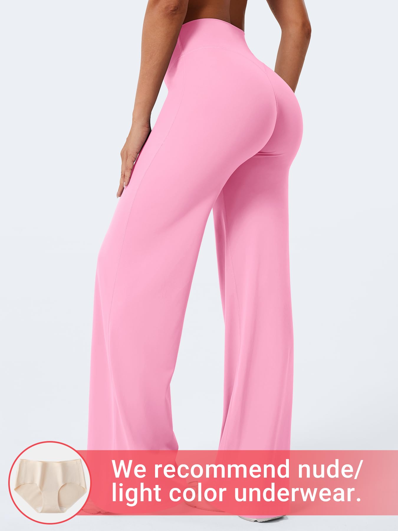 YEOREO Workout Leggings Womens No Front Seam Straight Leggings 33" High Waist Buttery Eddiy Gym Yoga Pants Bubblegum Pink S