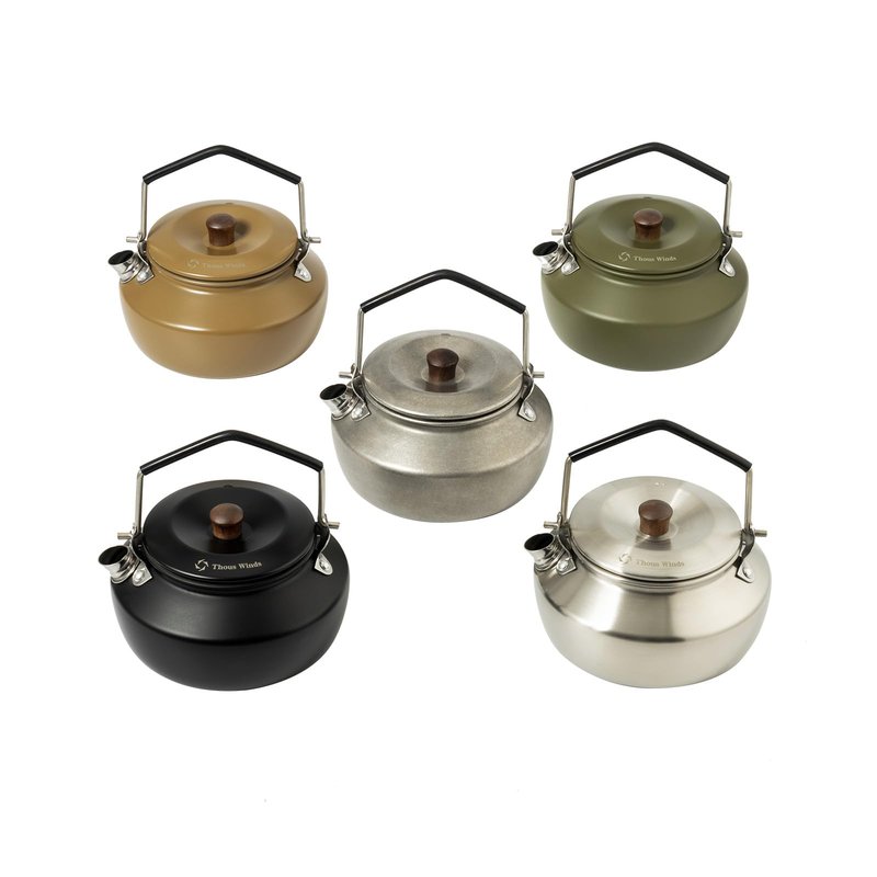 Thous Winds 0.6 Liter Lightweight Stainless Steel Camping Kettle Portable Camp Tea Pot, Outdoor Campfire Use, Retro Silver
