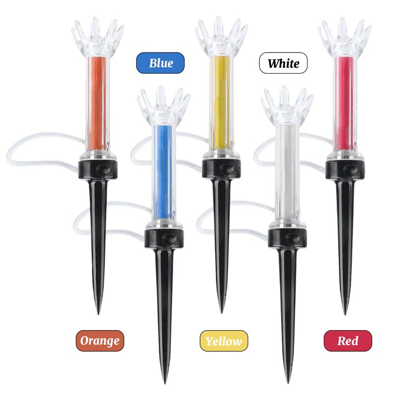 Magnetic Golf Tees 5Pcs - Unbreakable Flexible Plastic Golf Tees with Elastic Recovery & Anti-Loss Cord, Professional 79mm/3.11inch Long Rubber Golf Tees for Driving Range Mats Training and Practice