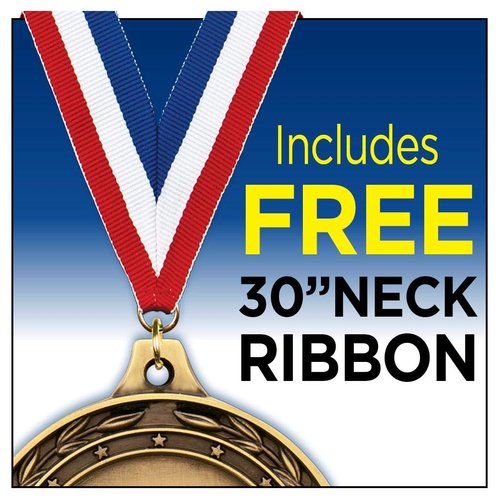 Unicorn Medals - 2.5" Gold Unicorn Medal Award Includes Red White and Blue Neck Ribbon, Great Unicorn Awards 5 Pack Prime