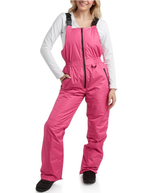 URBAN REPUBLIC Women's Insulated Snow Bib - Junior Fit Waterproof Winter Snowboarding Ski Overalls for Women (Sizes: S-XL), Size Large, Pink