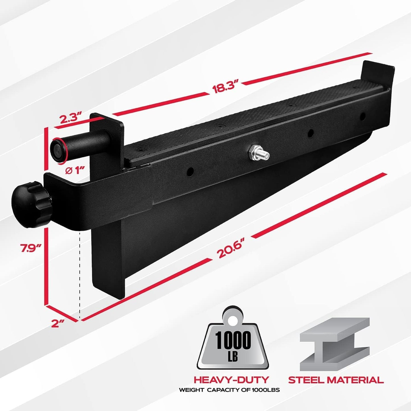 Yes4All Premium Barbell Safety Squat Bar Attachment - 1,000 LBS Capacity Squat Rack Spotter Arms 2x2 – Adjustable Height