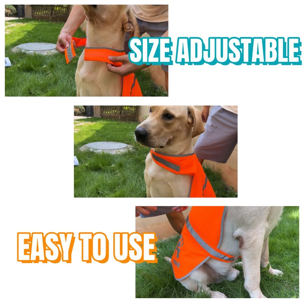 IDOU Orange Reflective Dog Safety Vest - High Visibility for Walking, Jogging & Training - Size XS