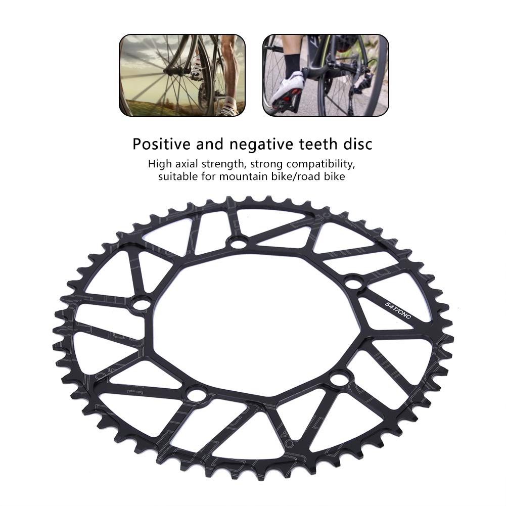 BCD Chainring, 50T 52T 54T 56T 58T 130 High Strength Bike Single Speed Chainrings Ultra Light Round Bicycle Chain Wheel Durable Aluminium Alloy Speed Chains Repair Parts for Mountain Road