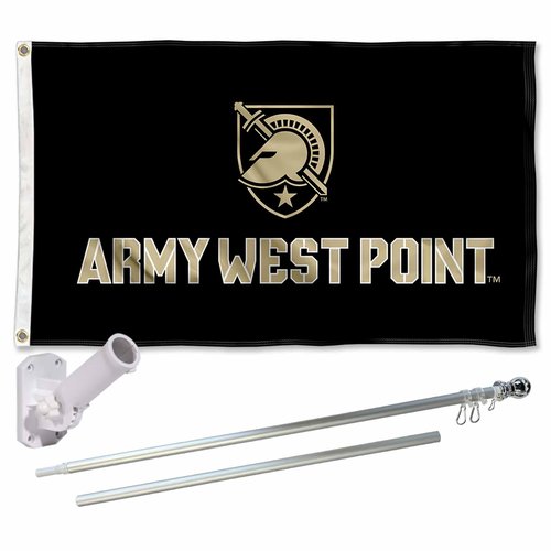 College Flags & Banners Co. Army West Point Athena Shield Logo Flag and Pole Bracket Mount Bundle
